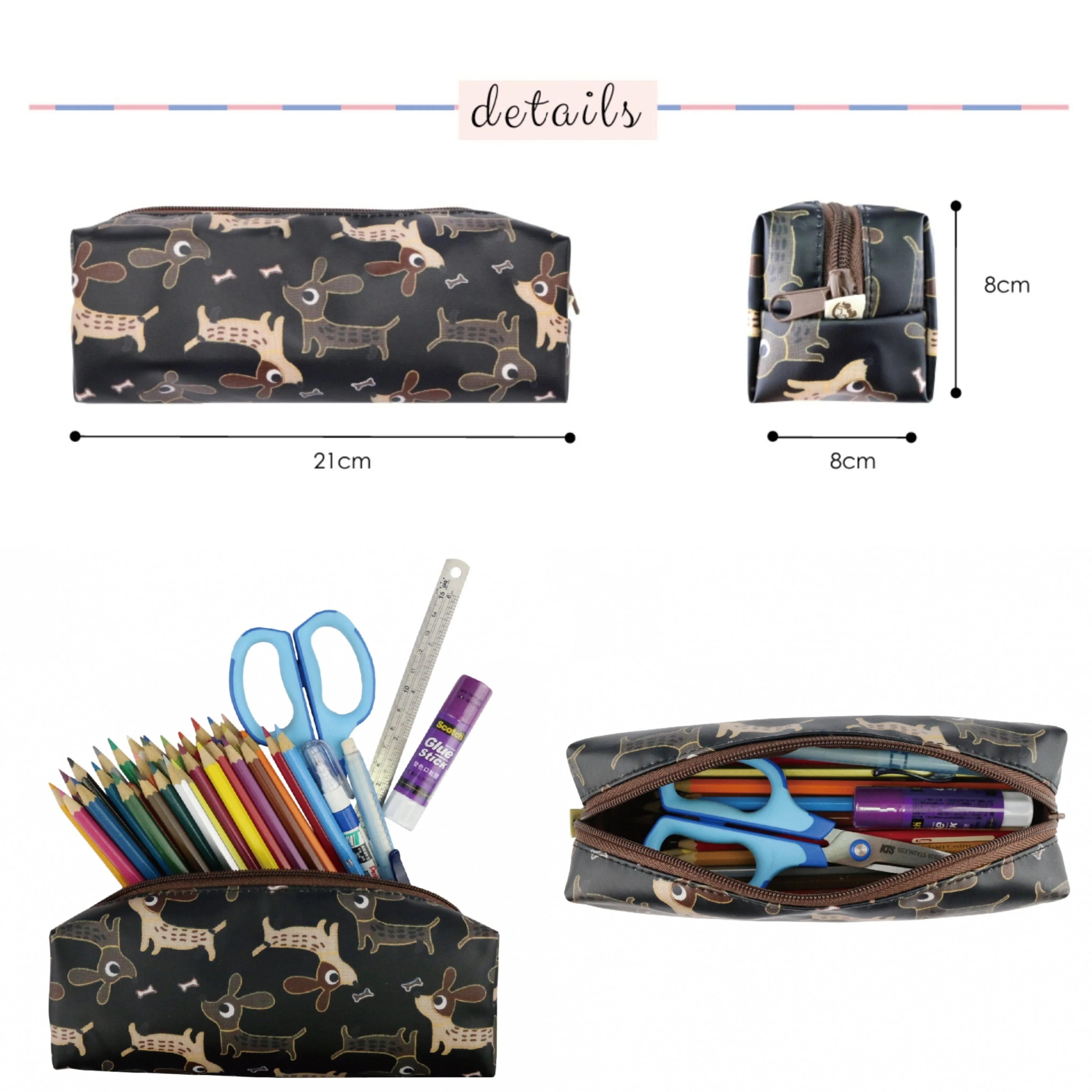 Pink Crumbs & Kittens Large Pencil Case