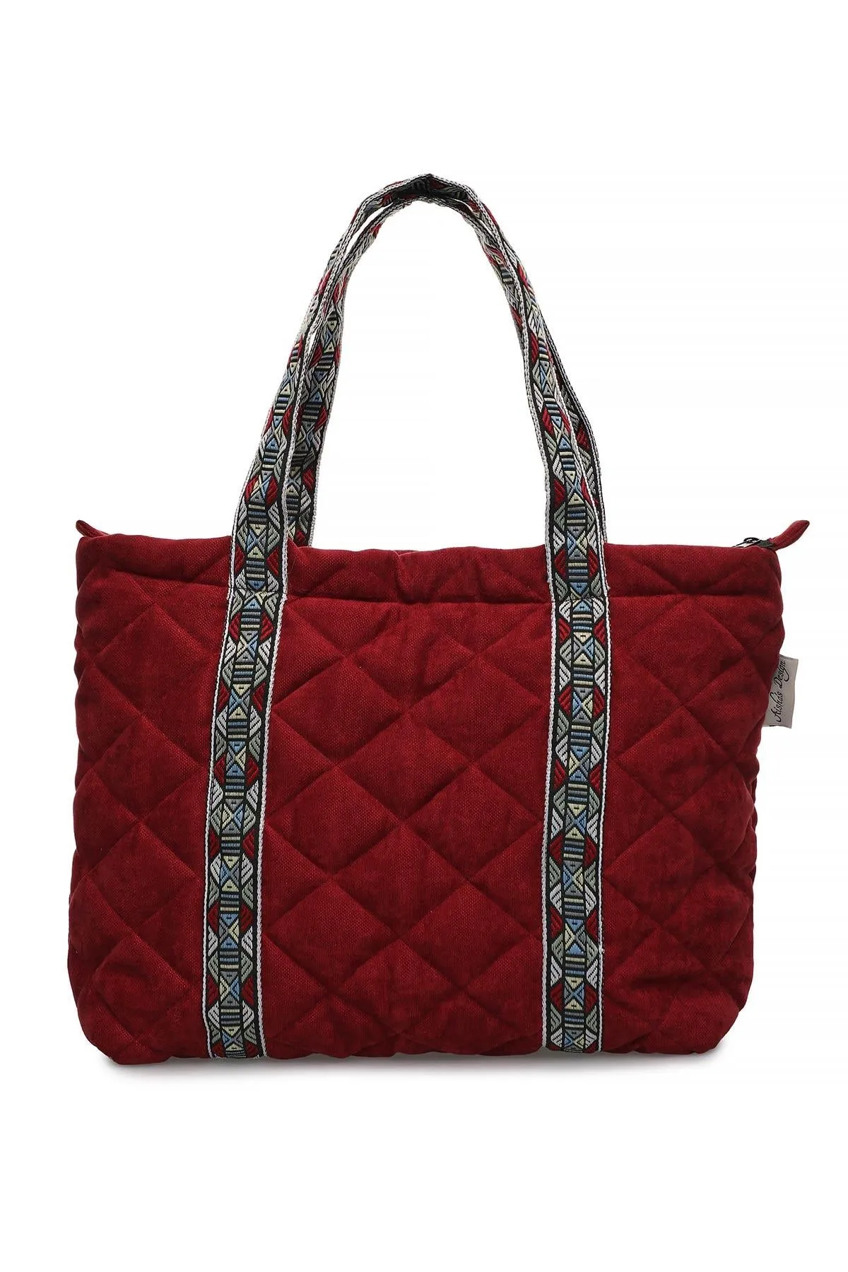 Quilted Polyester Knit Fabric Stylish Handbag with Beautiful Accessory for Women,CK-29