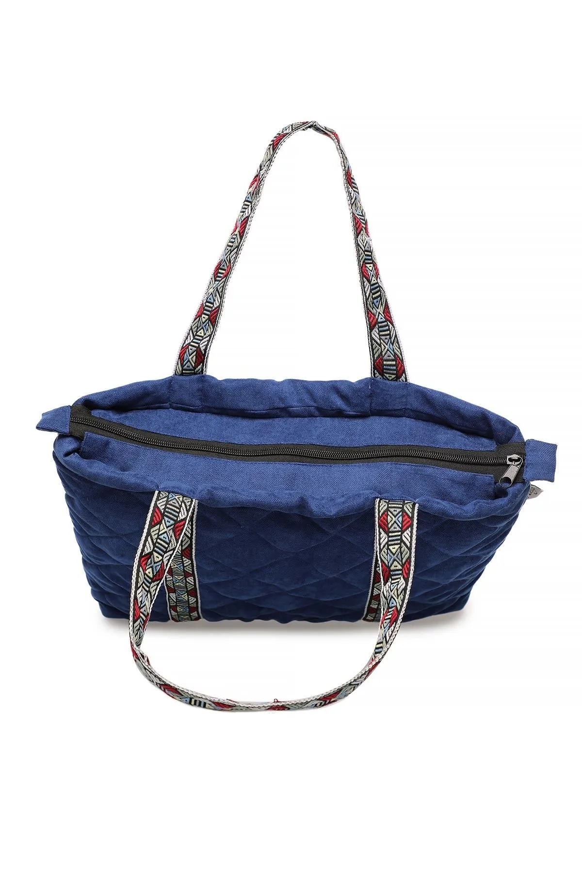 Quilted Polyester Knit Fabric Stylish Handbag with Beautiful Accessory for Women,CK-29