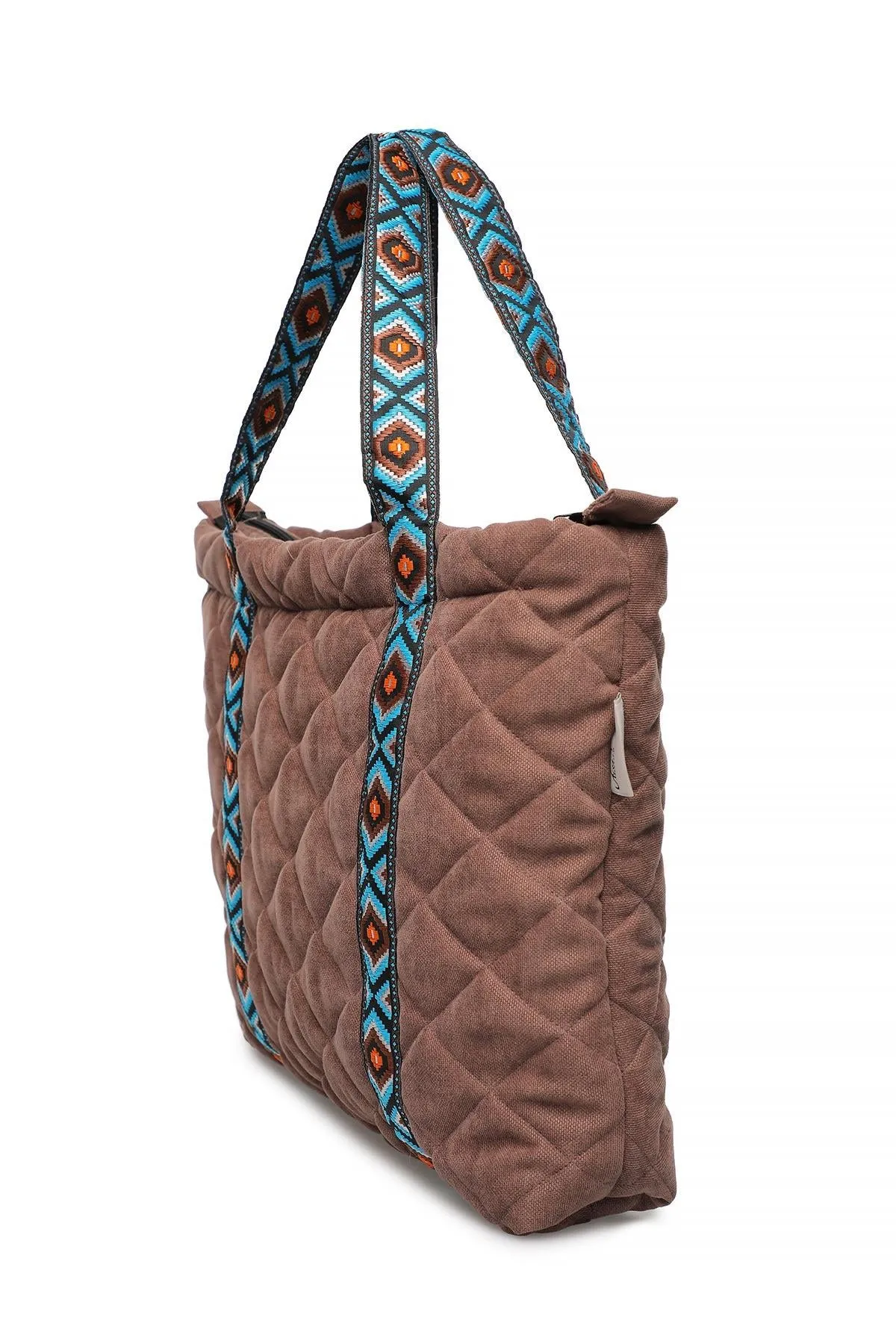 Quilted Polyester Knit Fabric Stylish Handbag with Beautiful Accessory for Women,CK-29