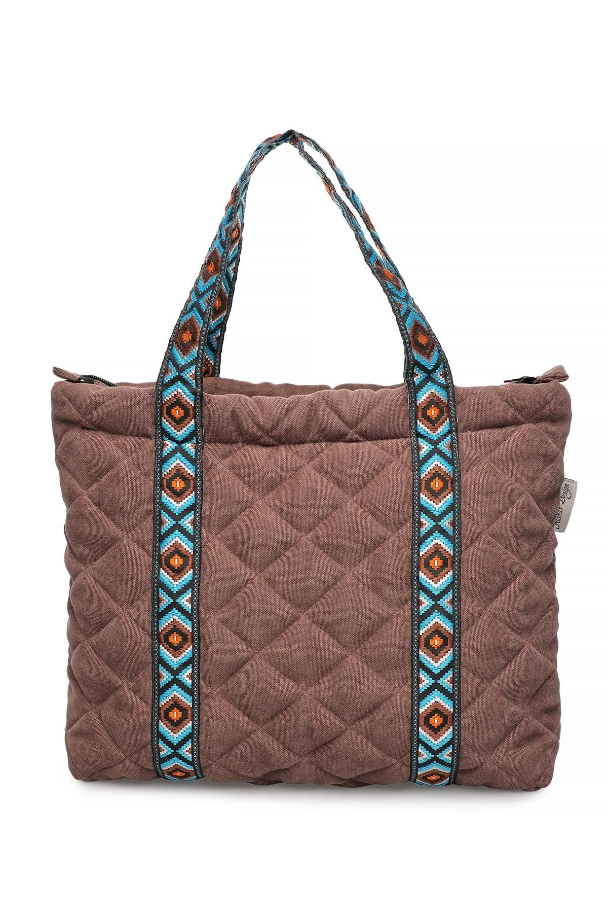 Quilted Polyester Knit Fabric Stylish Handbag with Beautiful Accessory for Women,CK-29