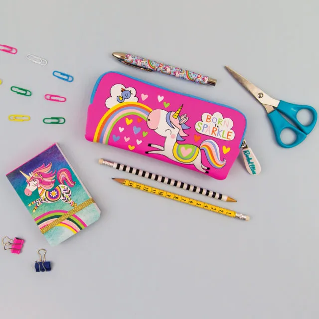 Rachel Ellen Neoprene pencil case - Born to sparkle Unicorn