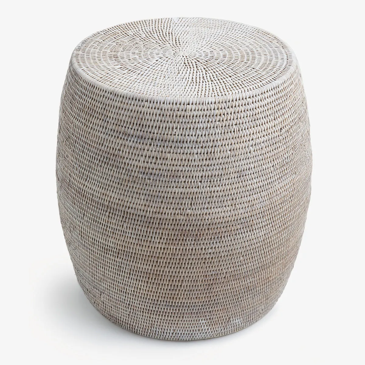 Rattan Drum Stool White