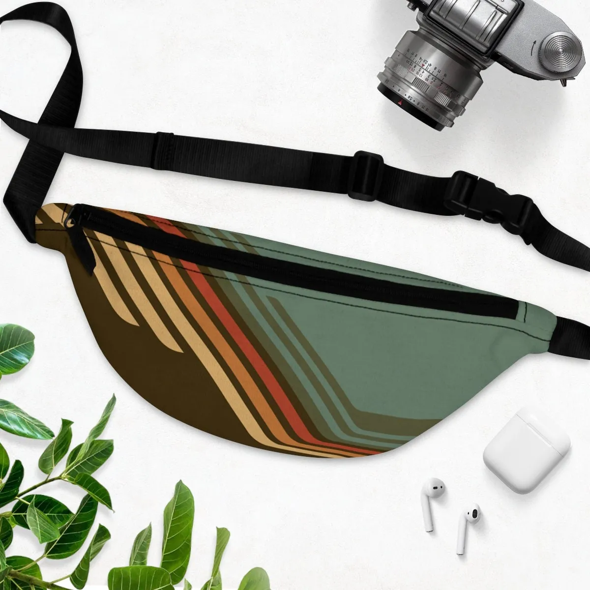 Retro Fanny Pack, Retro 70s style, 70s Graphic Design Fanny Pack, Small Waist Bag, Vintage Inspired Bag, Retro 80s, 70s Stripe Fanny Pack