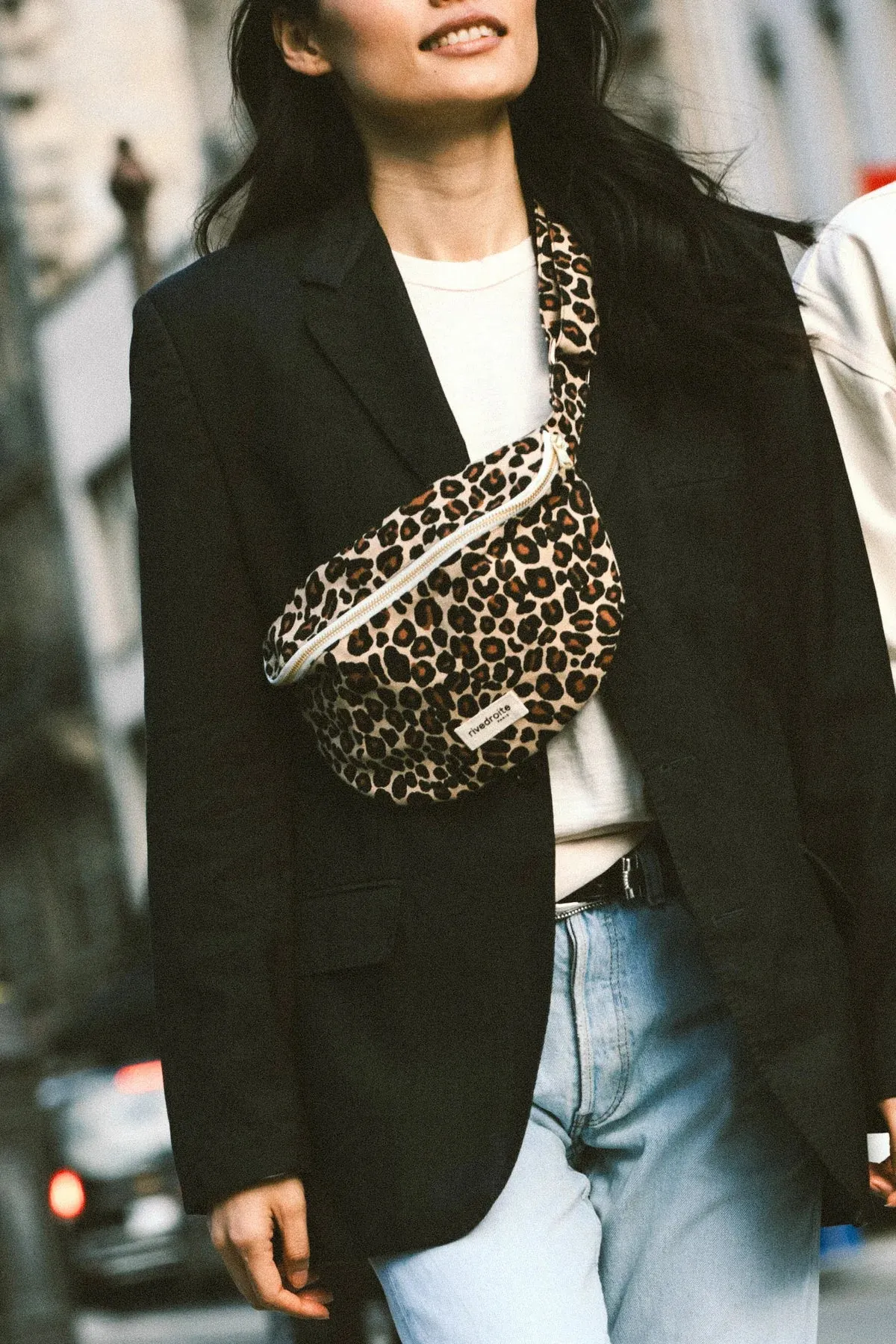 Rivedroit Custine Waist Bag Leopard Beige Sand