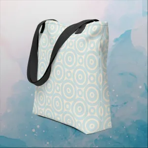 Robins Egg Blue Printed Target Circles Tote Bag