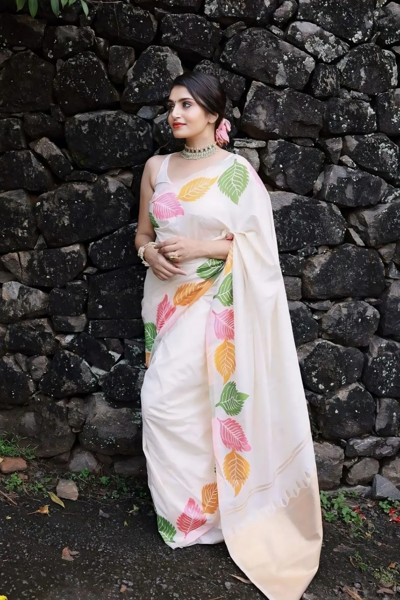 SAREE FEATURES A SIMPLE YET ELEGANT DESING THAT BEUTY OF MINIMALISTIC PATTERNS