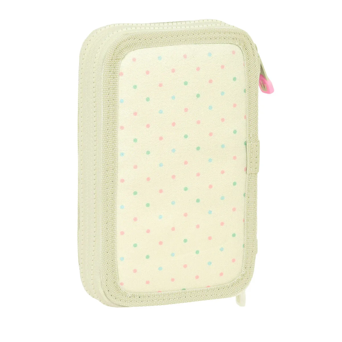 School Case with Accessories Glow Lab Magic flow Beige 12.5 x 19.5 x 4 cm (28 Pieces)