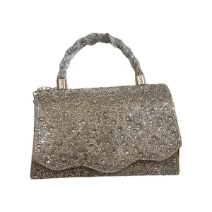 Silver and Gold Crystal  Clutch Bag