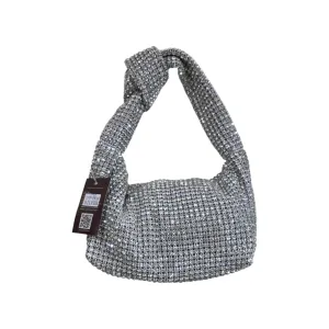 Silver Crystal Knotted Shoulder Bag