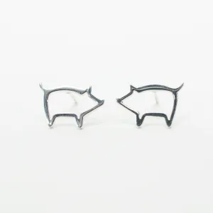 Silver Year of the Pig Studs