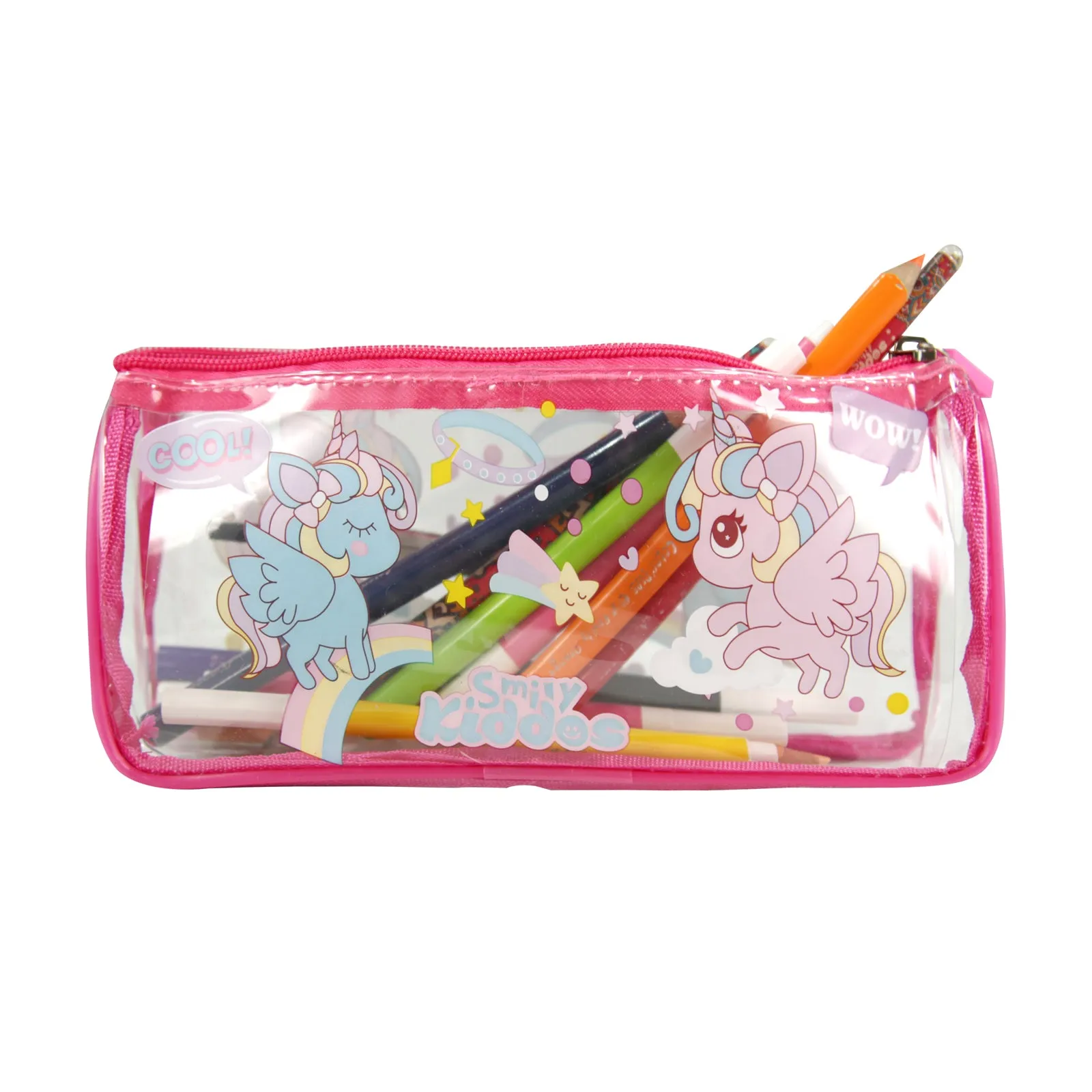 Smily Unicorn Transparent Pencil Pouch Sk11003080