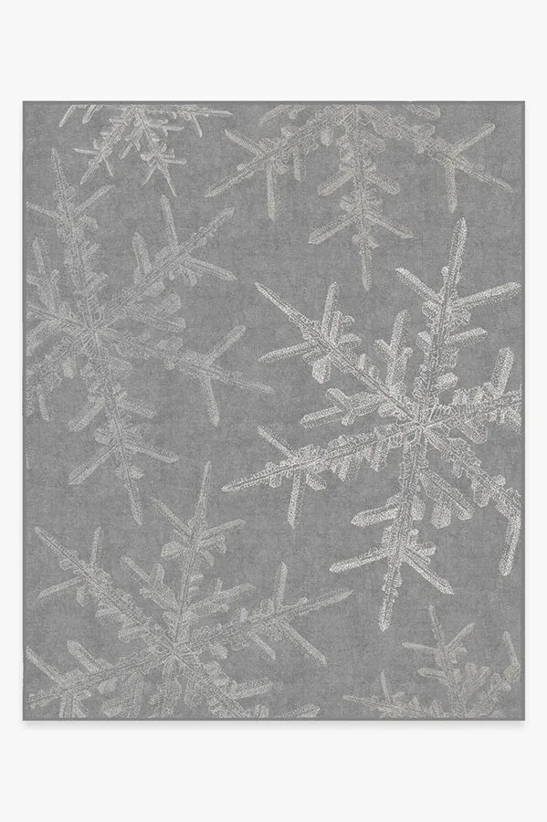 Snowflake Silver Tufted Rug