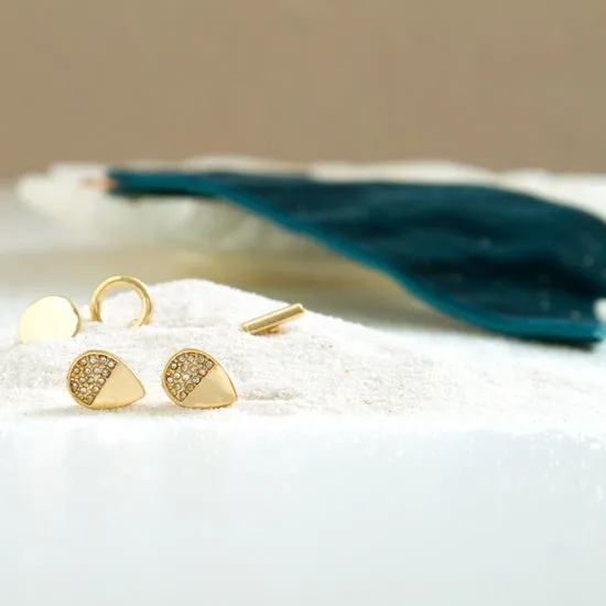 Splendid Iris Stud Earring Set - Gold