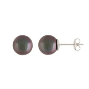 Splendid Pearls 8mm Tahitian Pearl Stud Earrings