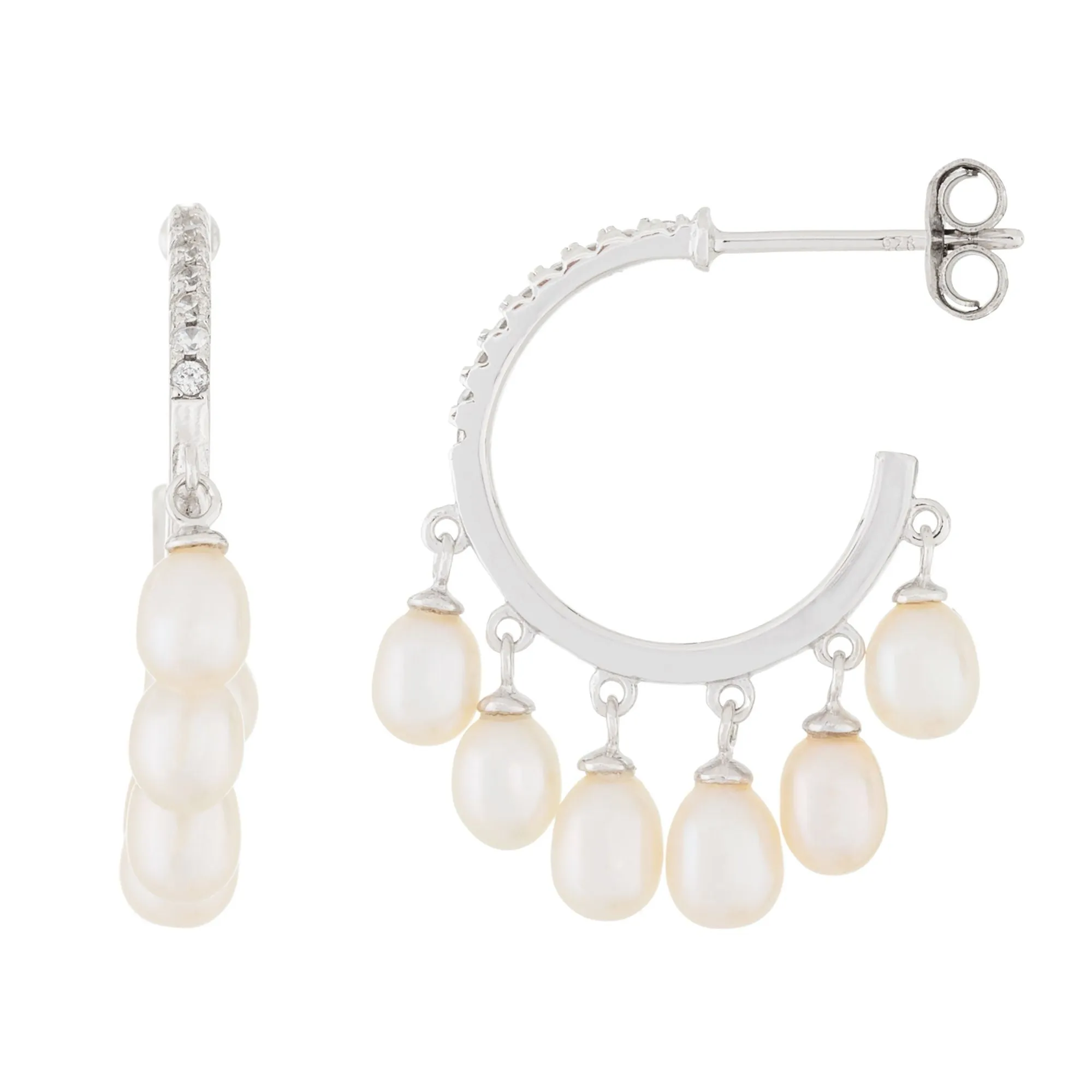 Splendid Pearls Sterling Silver Pearl Earrings ESR-481