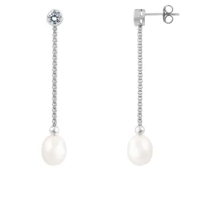 Splendid Pearls Sterling Silver Pearl Earrings ESR-65W