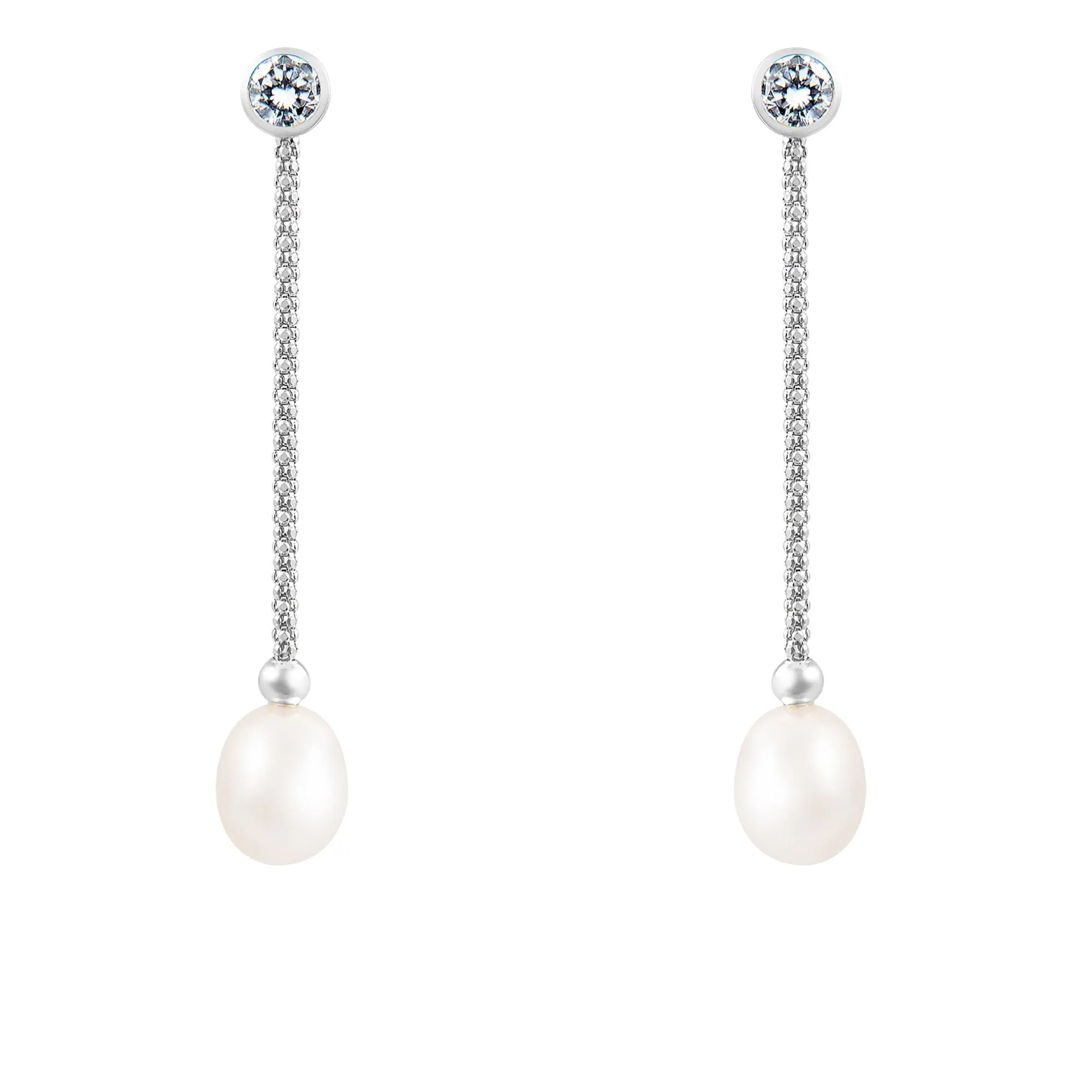 Splendid Pearls Sterling Silver Pearl Earrings ESR-65W