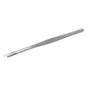 Stainless Steel Kitchen Tweezers Straight Serrated Tips 12" Large Food Tongs for Commercial & Home Kitchen Use