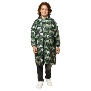 THE CLOWNFISH Felix Series Kids Waterproof PVC Longcoat with Adjustable Hood & Extra Space for Backpack/Schoolbag Holding. Plastic Pouch. Kid Age-9-10 years (Size-36-Lavender)