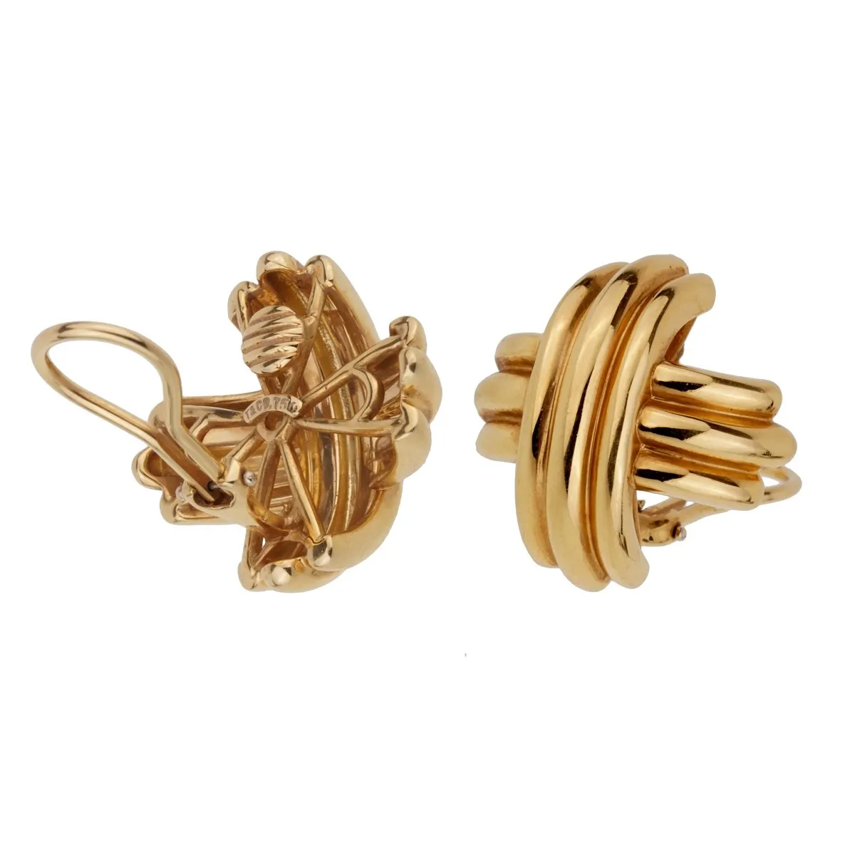 Tiffany & Co Crisscross Large 18k Yellow Gold Earrings