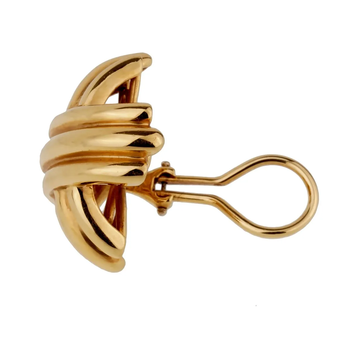 Tiffany & Co Crisscross Large 18k Yellow Gold Earrings