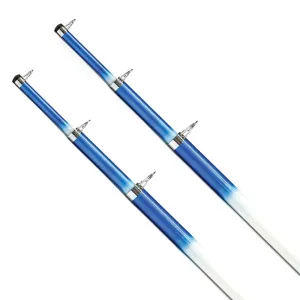 Tigress 15ft Telescoping Fiberglass Outrigger Poles - 1-1/8in OD - White/Blue - Pair