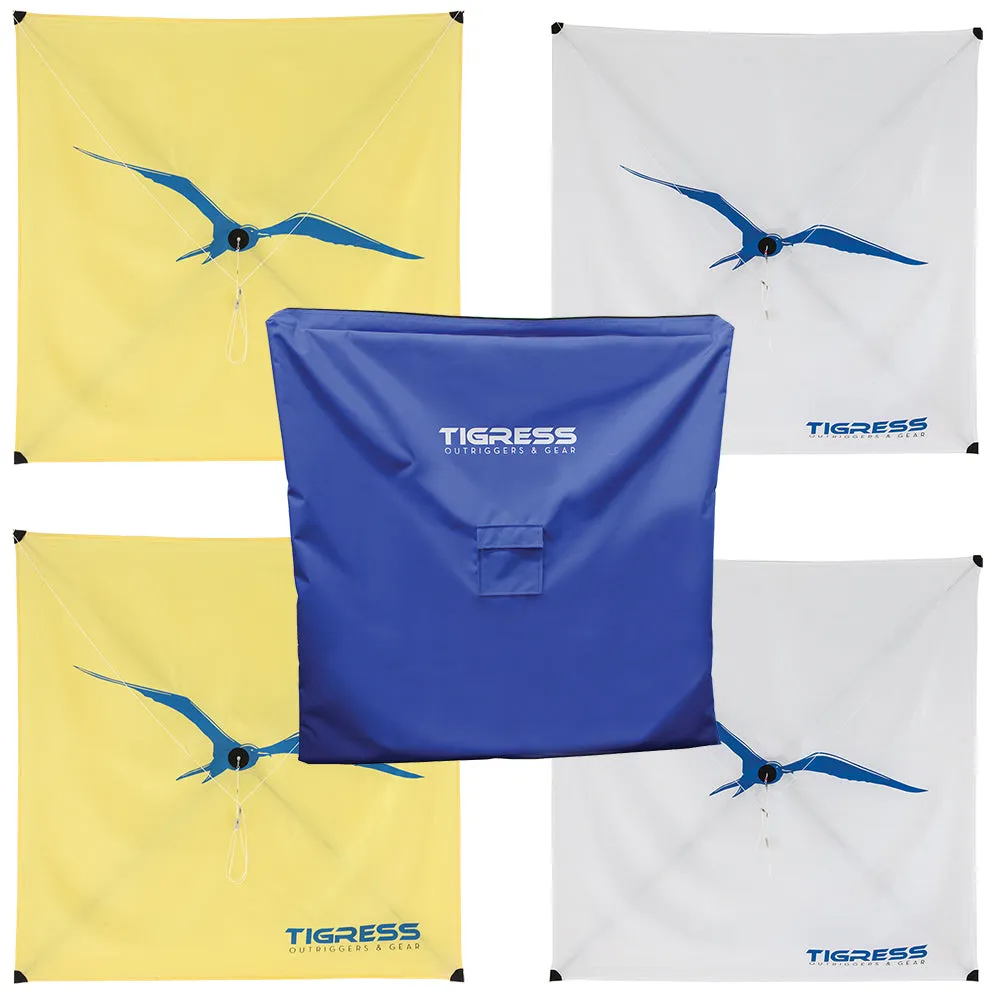 Tigress Kite Kit - 2-All Purpose Yellow, 2-Specialty White and Storage Bag