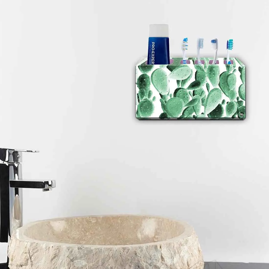 Toothbrush Holder Wall Mounted -Green Cactus