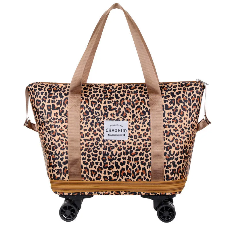 Universal Wheel Expandable Luggage Bag Large Capacity Dry Wet Separation Storage Tote Bag For Women