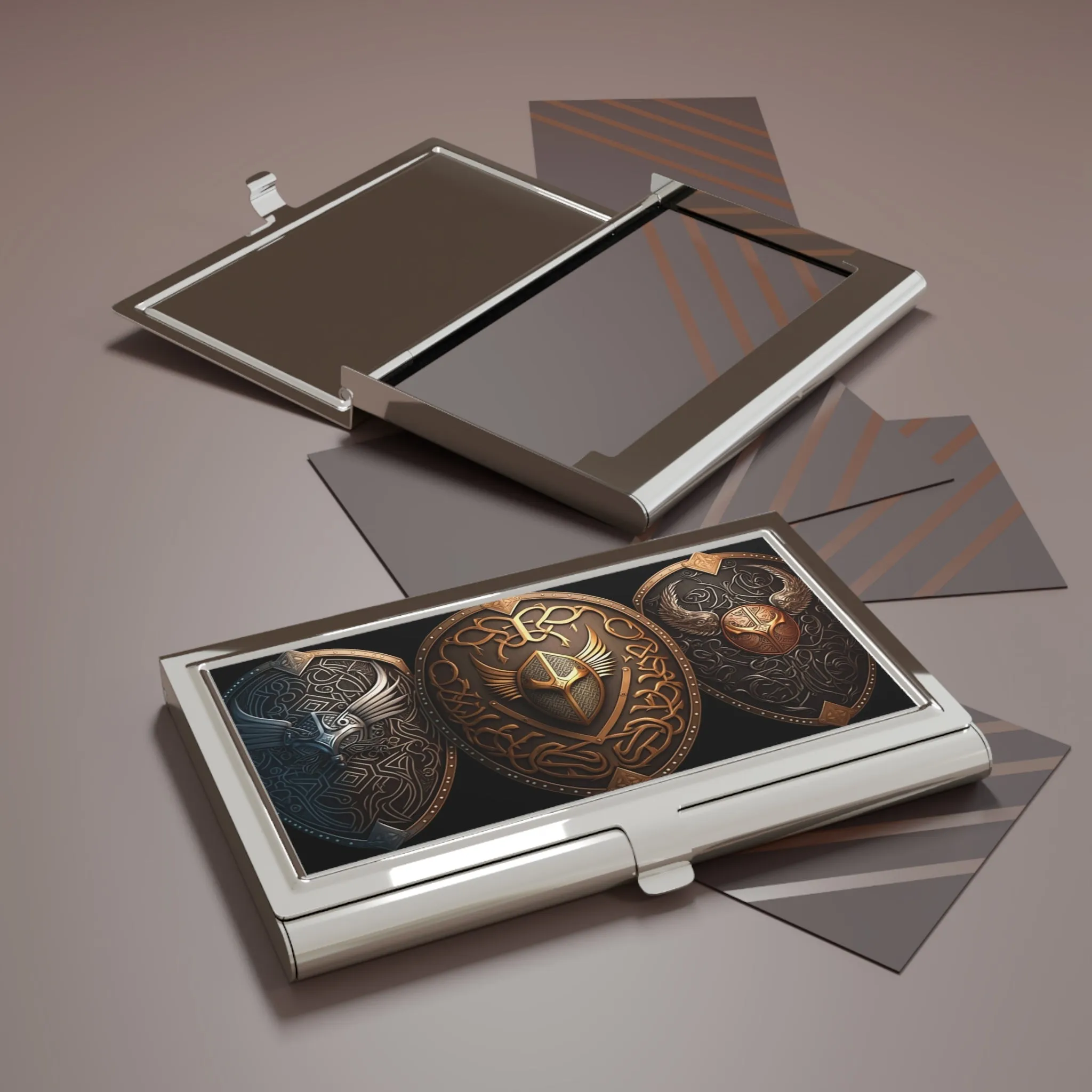 Viking Shields Business Card Holder