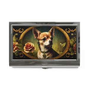 Vintage Victorian Chihuahua Business Card Holder