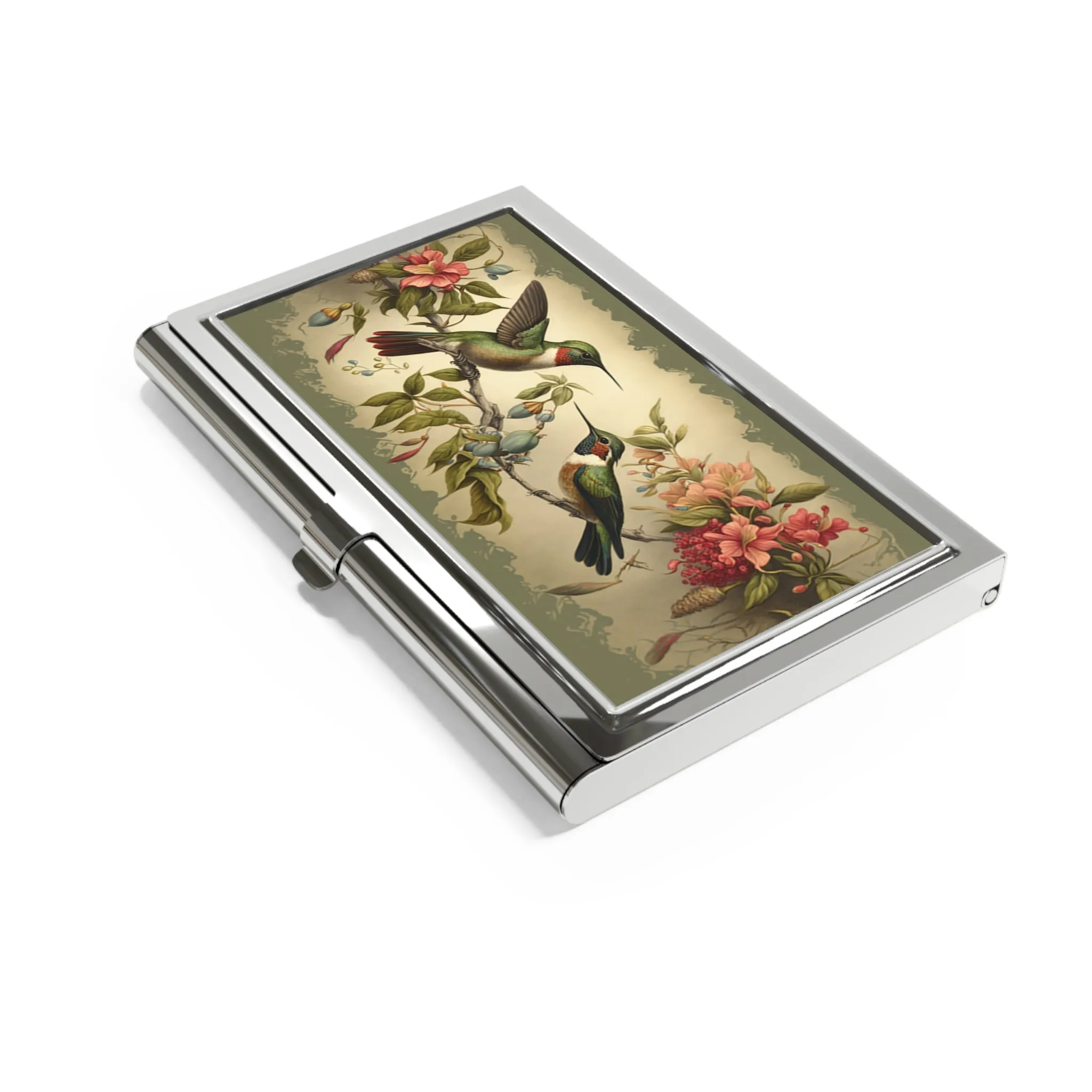 Vintage Victorian Hummingbirds Art Print Business Card Holder