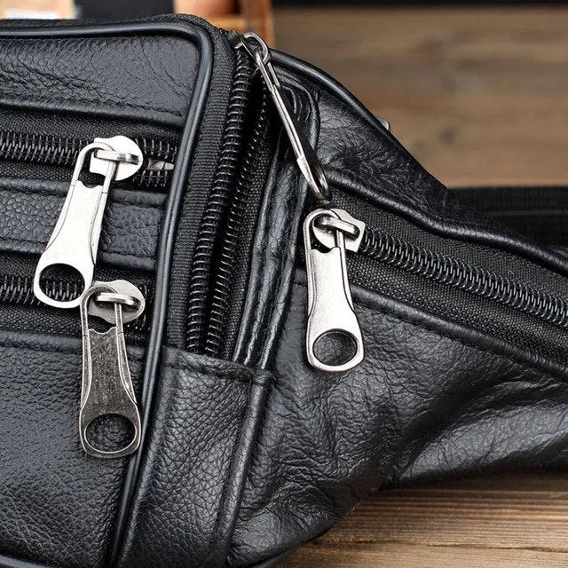waist bag Men Leather Waist Fanny Pack