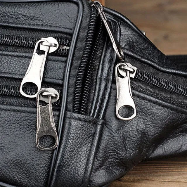 waist bag Men Leather Waist Fanny Pack