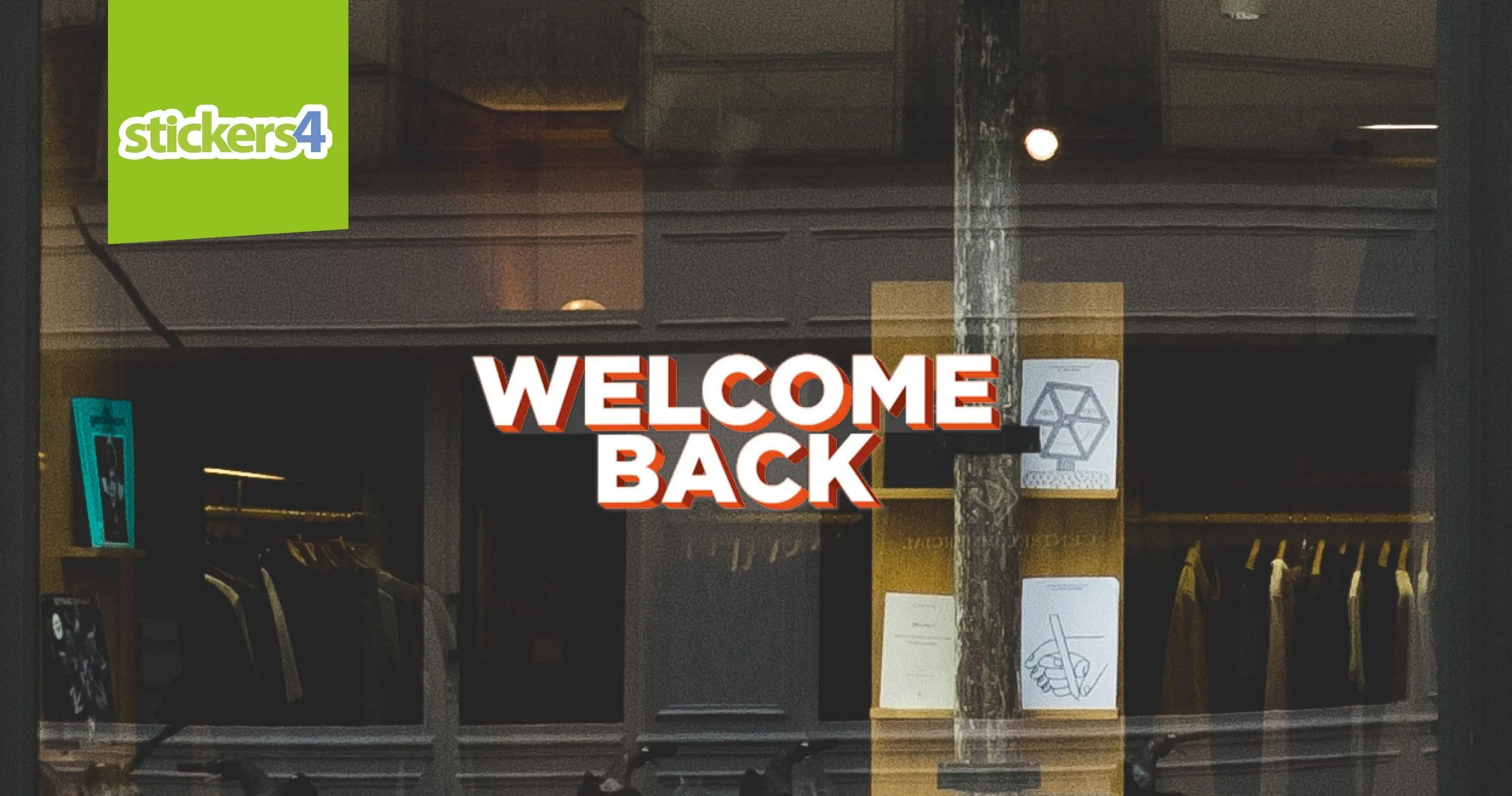 Welcome Back - Signwriting Style Single-sided Window Cling Sticker