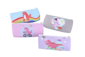 Whimsical Dinosaur PU Pencil Case