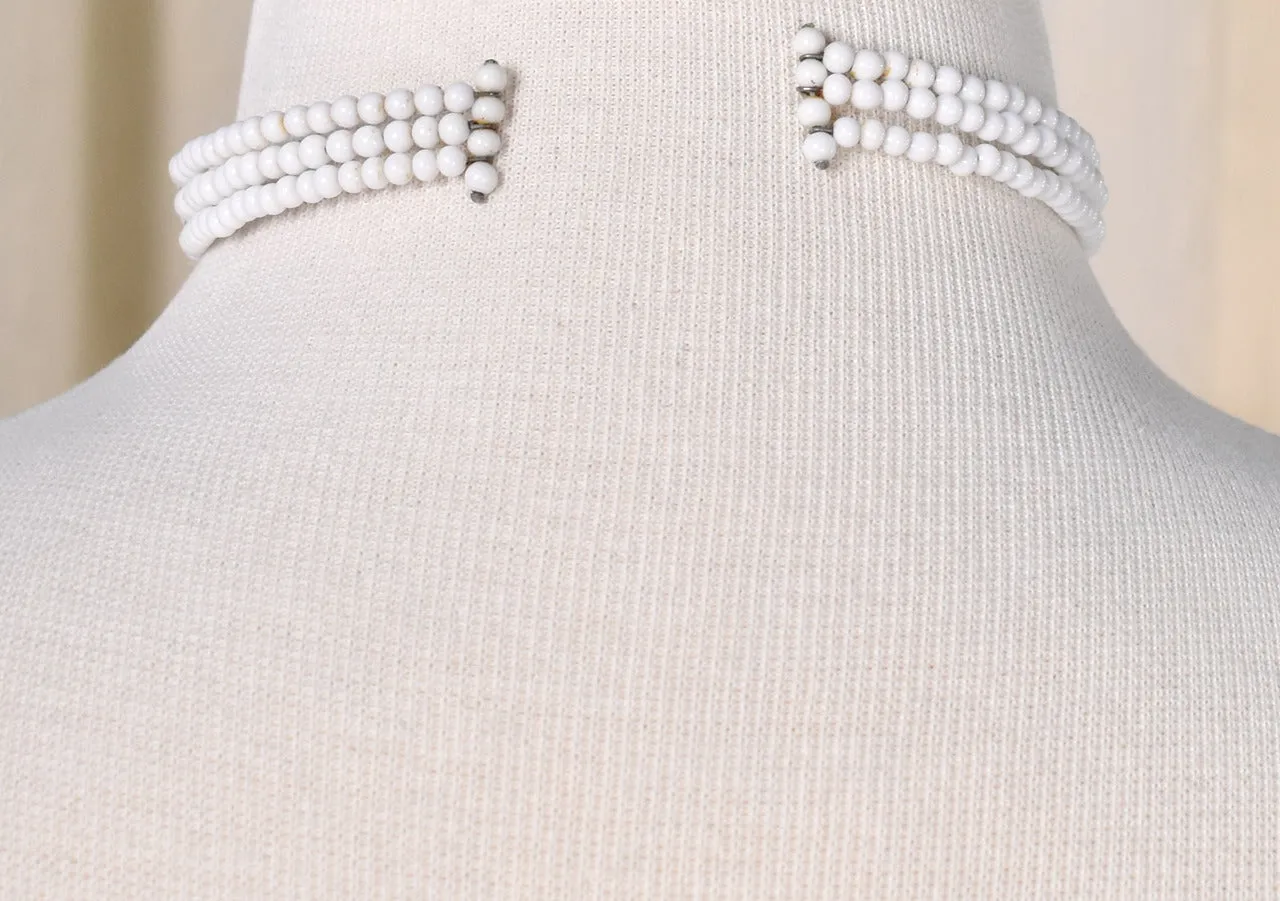 White Expandable Necklace Set