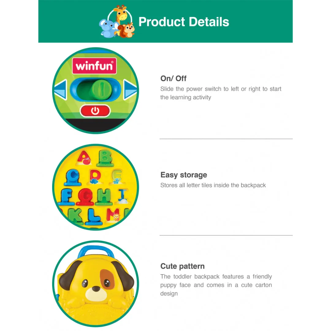 Winfun Lil Learner Alphabet Backpack -  3 Years and up