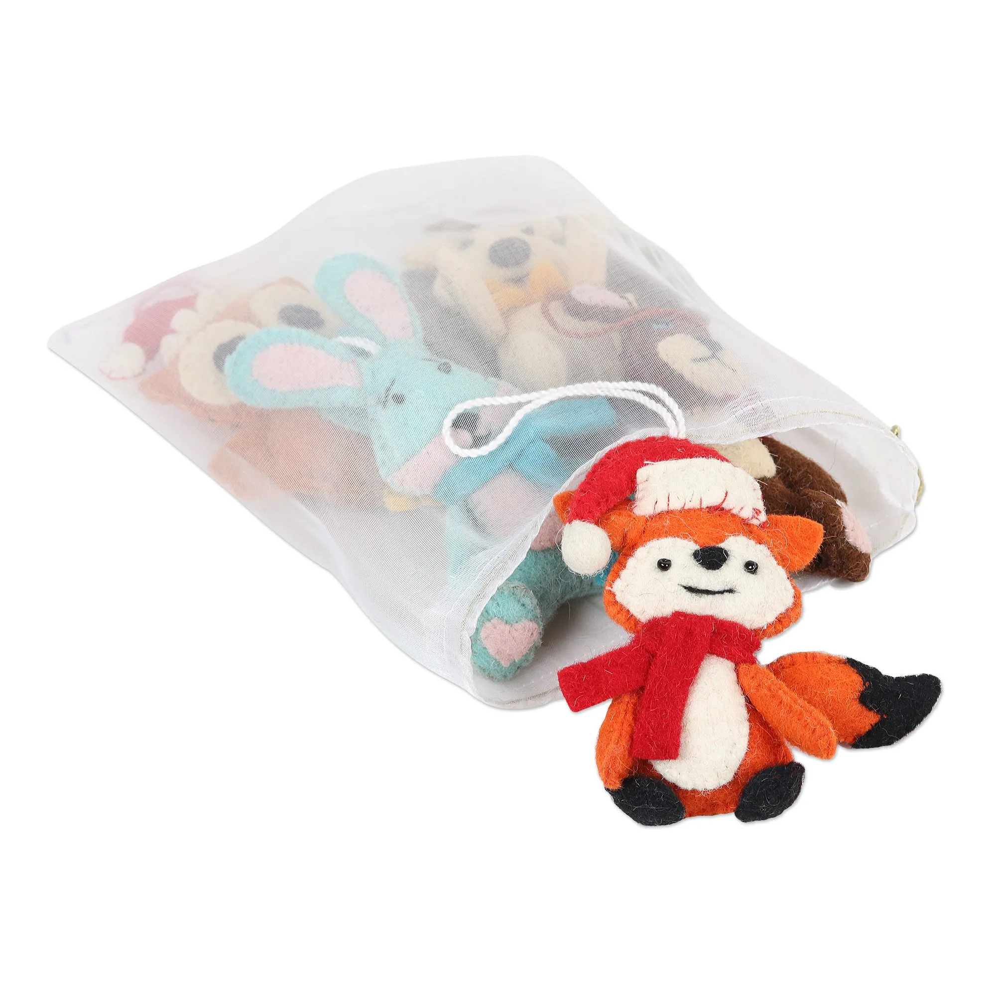 Woodland Animal Ornaments - Set of 5 - Animal Cheer