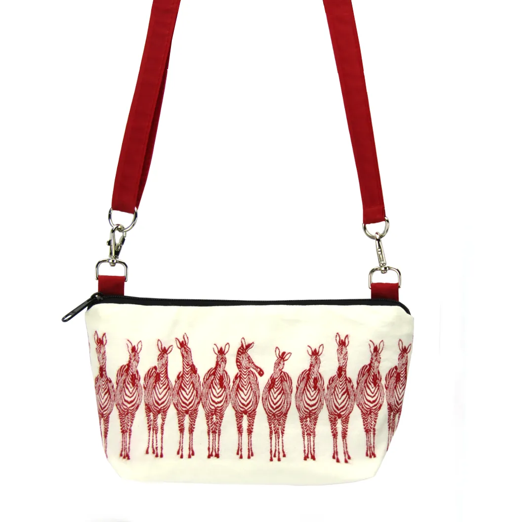Zebra in Red | Red Nylon | RTS Traveler Belt Bag